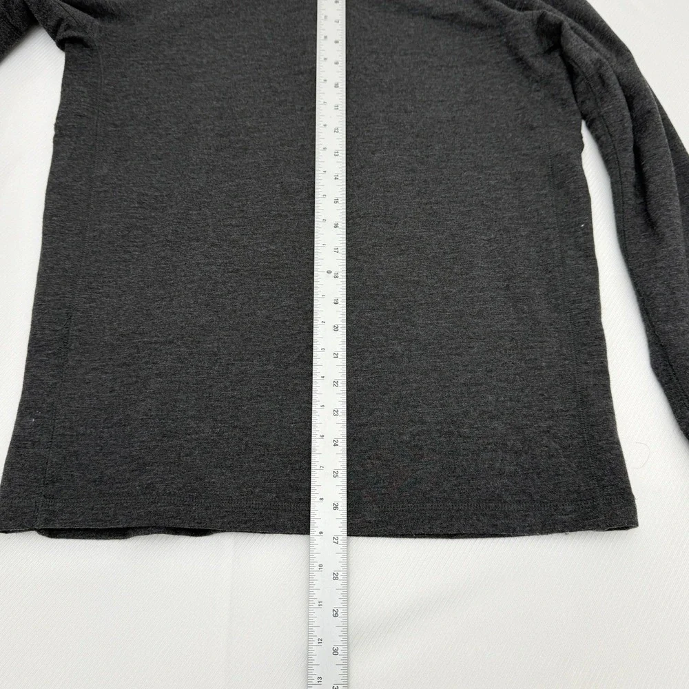 The North Face Mens Long Sleeve Henley Shirt Dark Gray Heather Size M